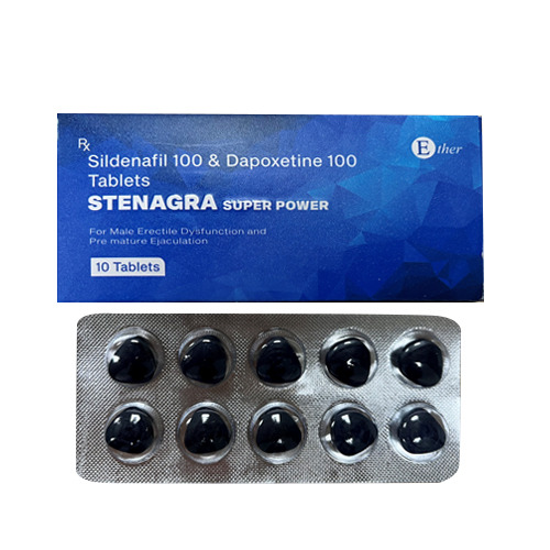 藍鑽超級偉哥威而鋼雙效片 Stenagra super power Sildenafil 100 & Dapoxetine 100 Tablets 10粒/盒 台灣現貨正品